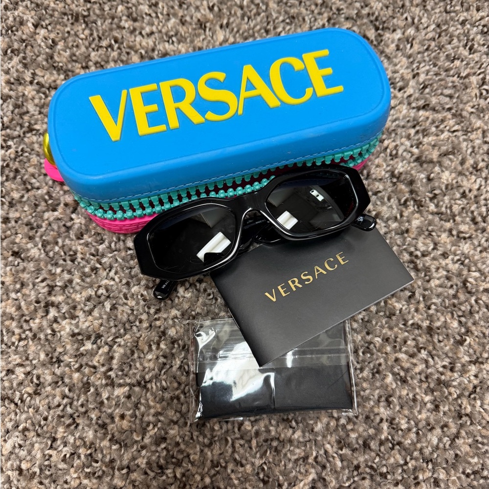 KIDS Versace Black Sunglasses with Blue Case